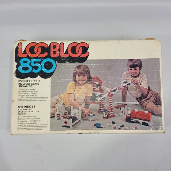 Loc Bloc 850 Vintage 1970s Plastic Building Blocks Bricks Set Entex Japan - Picture 1 of 2